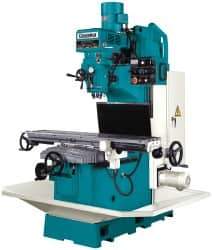 Clausing - 15" Table Width x 60" Table Length, Variable Speed Pulley Control, 3 Phase Knee Milling Machine - NT40 Spindle Taper, 5 hp - Industrial Tool & Supply