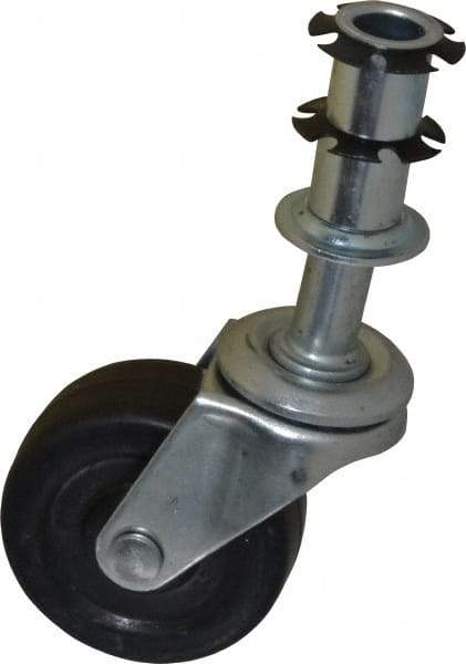 Bevco - Black Rubber Wheel Casters (5) - For Adjustable Height Chairs - Industrial Tool & Supply