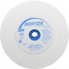 Norton - 100 Grit Aluminum Oxide Bench & Pedestal Grinding Wheel - 6" Diam x 1" Hole x 3/4" Thick, 4140 Max RPM, J Hardness, Fine Grade , Vitrified Bond - Industrial Tool & Supply
