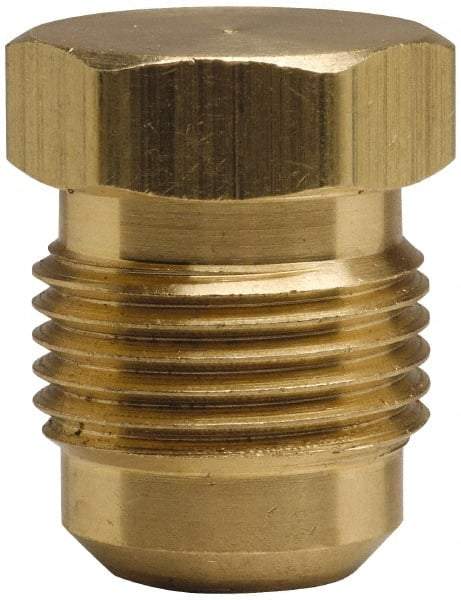 Cerro - 1/2" Tube OD, 45° Brass Flared Tube Plug - 3/4-16 UNF, Flare Ends - Industrial Tool & Supply