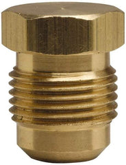 Cerro - 1/2" Tube OD, 45° Brass Flared Tube Plug - 3/4-16 UNF, Flare Ends - Industrial Tool & Supply