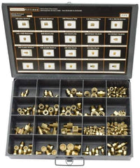 Cerro - 180 Piece, Compression Fitting Kit - 1/8 to 1/2 NPT, Mixed Tube Sizes - Industrial Tool & Supply