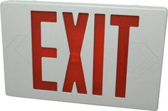 Mule - 1 Face, 2 Watt, White, Polycarbonate, LED, Illuminated Exit Sign - 120/277 VAC, No Battery Backup, Universal Mounted, 12 Inch Long x 1-1/2 Inch Wide x 7-1/2 Inch High - Industrial Tool & Supply