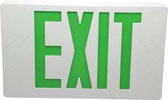 Mule - 1 Face, 5 Watt, White, Polycarbonate, LED, Illuminated Exit Sign - 120/277 VAC, Nickel Cadmium, Universal Mounted, 12 Inch Long x 1-1/2 Inch Wide x 7-1/2 Inch High - Industrial Tool & Supply