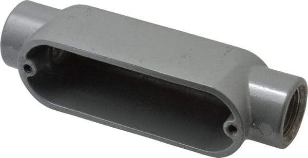 Thomas & Betts - C Body, 1/2" Trade, IMC, Rigid Aluminum Conduit Body - Oval, 4-3/8" OAL, 4.3 cc Capacity, Gray - Industrial Tool & Supply