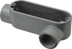 Thomas & Betts - LL Body, 1/2" Trade, IMC, Rigid Aluminum Conduit Body - Oval, 3-1/2" OAL, 4.3 cc Capacity, Gray - Industrial Tool & Supply