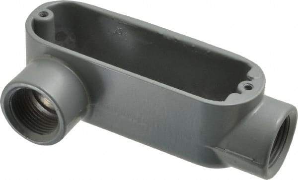 Thomas & Betts - LR Body, 3/4" Trade, IMC, Rigid Aluminum Conduit Body - Oval, 4-1/8" OAL, 7.3 cc Capacity, Gray - Industrial Tool & Supply