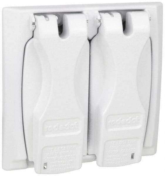 Thomas & Betts - Electrical Outlet Box Zinc Weatherproof Cover - Includes (2) Adapter Plates & Single Receptacle up to 1-9/16" - Industrial Tool & Supply