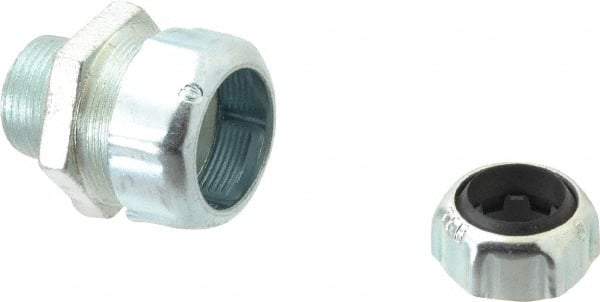 Thomas & Betts - 1.065 to 1.205" Cable Capacity, Liquidtight, Straight Strain Relief Cord Grip - 1 NPT Thread, 2-3/8" Long, Iron - Industrial Tool & Supply