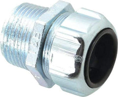 Thomas & Betts - 0.7 to 0.95" Cable Capacity, Liquidtight, Straight Strain Relief Cord Grip - 1 NPT Thread, 1-5/8" Long, Steel - Industrial Tool & Supply