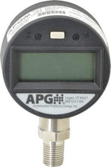 Made in USA - 2-1/2" Dial, 1/4 Thread, 0-100 Scale Range, Pressure Gauge - Lower Connection Mount, Accurate to 0.25% of Scale - Industrial Tool & Supply