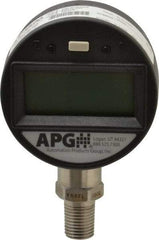 Made in USA - 2-1/2" Dial, 1/4 Thread, 0-60 Scale Range, Pressure Gauge - Lower Connection Mount, Accurate to 0.25% of Scale - Industrial Tool & Supply