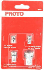 Proto - 1/4, 3/8, 1/2" Drive, Ratcheting Wrench Adapter Set Inch - 1-1/8" OAL - Industrial Tool & Supply