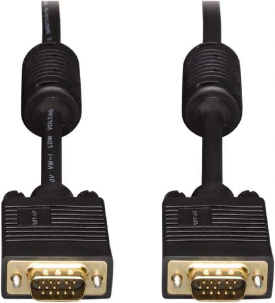 Tripp-Lite - 15' Long, HD15/HD15 Computer Cable - Black, Male x Male - Industrial Tool & Supply