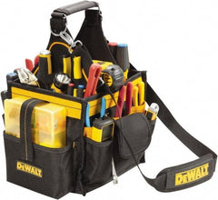 DeWALT - 23 Pocket Black & Yellow Polyester Tool Bag - 10-1/2" Wide x 8-1/2" Deep x 10" High - Industrial Tool & Supply