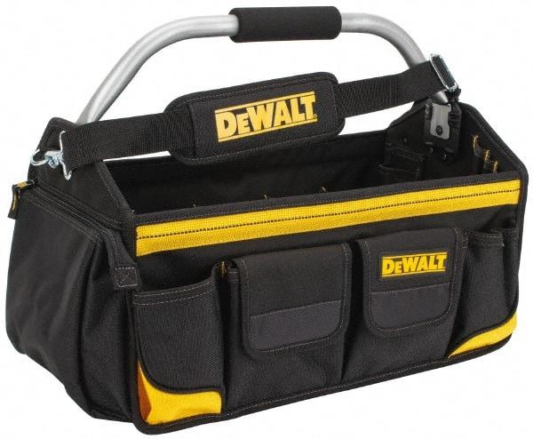 DeWALT - 34 Pocket Black & Yellow Polyester Tool Tote - 18" Wide x 9" Deep x 8" High - Industrial Tool & Supply