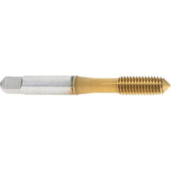 Accupro - M8x1.25 Metric Coarse D9 Thread Limit Plug Thread Forming Tap - Powdered Metal High Speed Steel, TiN Finish, 2-23/32" OAL - Exact Industrial Supply
