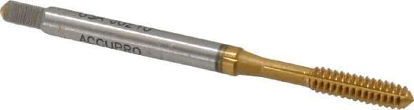 Accupro - #6-32 UNC H5 Thread Limit Plug Thread Forming Tap - Powdered Metal High Speed Steel, TiN Finish, 2" OAL - Exact Industrial Supply