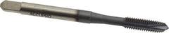 Accupro - #10-32 UNF, 3 Flute, TiCN Finish, Powdered Metal Spiral Point Tap - Plug Chamfer, Right Hand Thread, 2-3/8" OAL, 2B Class of Fit - Exact Industrial Supply