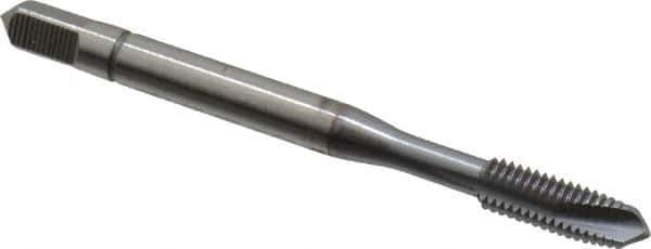 Accupro - M5x0.80 Metric Coarse, 3 Flute, TiCN Finish, Powdered Metal Spiral Point Tap - Plug Chamfer, Right Hand Thread, 2-3/8" OAL, 6H Class of Fit - Exact Industrial Supply