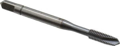 Accupro - M5x0.80 Metric Coarse, 3 Flute, TiCN Finish, Powdered Metal Spiral Point Tap - Plug Chamfer, Right Hand Thread, 2-3/8" OAL, 6H Class of Fit - Exact Industrial Supply