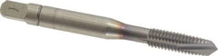 Accupro - M6x1.00 Metric Coarse, 4 Flute, TiCN Finish, Powdered Metal Spiral Point Tap - Plug Chamfer, Right Hand Thread, 2-1/2" OAL, 6H Class of Fit - Exact Industrial Supply