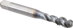Accupro - M8x1.25 Metric Coarse 3 Flute 6H Modified Bottoming Spiral Flute Tap - Powdered Metal, TiCN Finish, 2-23/32" OAL, Right Hand Flute, Right Hand Thread, D5 - Industrial Tool & Supply