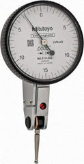 Mitutoyo - 0.03 Inch Range, 0.0005 Inch Dial Graduation, Horizontal Dial Test Indicator - 1.5748 Inch White Dial, 0-15-0 Dial Reading, Accurate to 0.0005 Inch - Industrial Tool & Supply