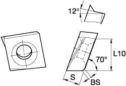 Kennametal - Grade KY3500 Ceramic Milling Insert - Uncoated, 0.2165" Thick, 12mm Inscribed Circle - Industrial Tool & Supply