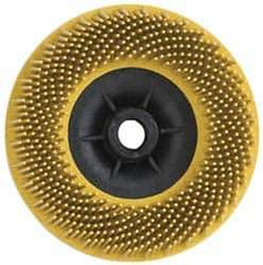 3M - 4-1/2" 80 Grit Ceramic Straight Disc Brush - Medium Grade, Threaded Hole Connector, 3/4" Trim Length, 5/8-11 Threaded Arbor Hole - Industrial Tool & Supply