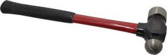 Proto - 2 Lb Head Ball Pein Hammer - Fiberglass Handle, 1-1/4" Face Diam, 15-1/4" OAL, Fiberglass with Cushion Grip - Industrial Tool & Supply