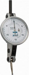 Fowler - 0.06 Inch Range, 0.0005 Inch Dial Graduation, Horizontal Dial Test Indicator - 1-1/2 Inch White Dial, 0-15-0 Dial Reading - Industrial Tool & Supply