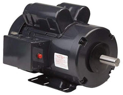 US Motors - 3/4 hp, TEFC Enclosure, No Thermal Protection, 1,140 RPM, 115/208-230 Volt, 60 Hz, Single Phase Capacitor Start-Cap Run Motor - Size 56H Frame, Rigid Base Mount, 1 Speed, Ball Bearings, 10.05 Full Load Amps, B Class Insulation, Reversible - Industrial Tool & Supply