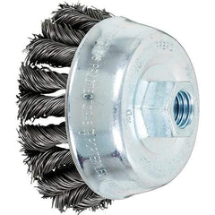PFERD - Knotted Wire Cup Brush - 3-1/2X.02X5/8-11 COMBITWIST CS KNTCUP BRSH - Industrial Tool & Supply