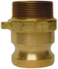 EVER-TITE Coupling Products - 2-1/2" Brass Cam & Groove Suction & Discharge Hose Male Adapter Male NPT Thread - Part F, 2-1/2" Thread, 250 Max psi - Industrial Tool & Supply