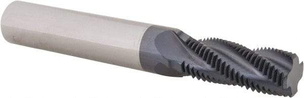 Scientific Cutting Tools - 9/16-20 UN, 0.45" Cutting Diam, 4 Flute, Solid Carbide Helical Flute Thread Mill - Internal/External Thread, 1.12" LOC, 3-1/2" OAL, 1/2" Shank Diam - Industrial Tool & Supply