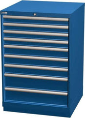 LISTA - 9 Drawer, Modular Storage Cabinet - Steel, 28-1/4" Wide x 28-1/2" Deep x 41-3/4" High, Blue - Industrial Tool & Supply