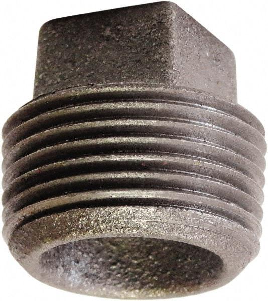 Made in USA - Size 2", Class 125, Cast Iron Black Pipe Square Plug - 175 psi, FPT End Connection - Industrial Tool & Supply