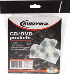 innovera - 25 Piece Clear CD/DVD Pockets - 5" High x 5" Wide - Industrial Tool & Supply