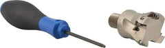Seco - 1-1/2" Cut Diam, 0.433" Max Depth of Cut, 1.57" OAL, Indexable Square Shoulder End Mill - XO.X 1204 Inserts, M16 Modular Connection, 90° Lead Angle, Through Coolant, Series Super Turbo - Industrial Tool & Supply