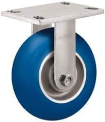 Albion - 6" Diam x 2" Wide x 7-1/4" OAH Top Plate Mount Rigid Caster - Neoprene, 700 Lb Capacity, Precision Sealed Bearing, 4 x 4-1/2" Plate - Industrial Tool & Supply