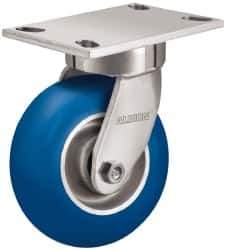 Albion - 6" Diam x 2" Wide x 7-1/4" OAH Top Plate Mount Swivel Caster - Neoprene, 700 Lb Capacity, Precision Sealed Bearing, 4 x 4-1/2" Plate - Industrial Tool & Supply