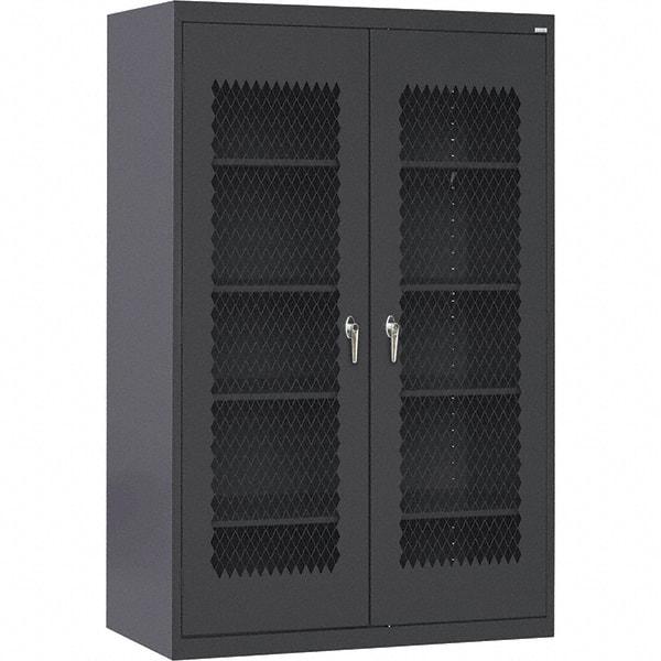 Sandusky Lee - 5 Shelf Visible Storage Cabinet - Steel, 36" Wide x 24" Deep x 72" High, Black - Industrial Tool & Supply