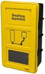 PRO-SAFE - 18" Wide, 32-1/4" High, 11" Deep, Deluxe Wall Case for PAPR Systems - Yellow, Compatible with Respirators - Industrial Tool & Supply