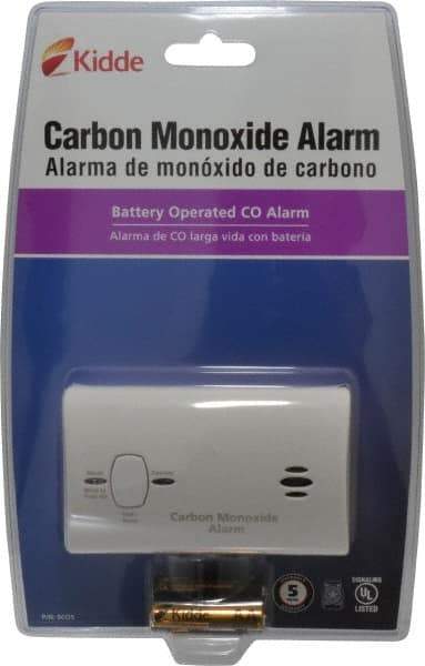 Kidde - CO Alarm - 85 dB Decibel Rating, AA Battery Included, Wall or Ceiling Mount, Electrochemical Sensor - Industrial Tool & Supply