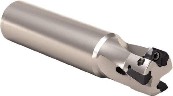 Seco - 25mm Cut Diam, 8mm Max Depth of Cut, 25mm Shank Diam, 101mm OAL, Indexable Square Shoulder End Mill - XO.. 0903.. Inserts, Weldon Shank, 90° Lead Angle, Through Coolant, Series Micro Turbo - Industrial Tool & Supply