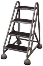 Cotterman - 42" 4 Step MasterStep Rolling Office Ladder - Assembled, 450 Lb Capacity, 36" Platform Height, 26" Base Width x 39" Base Depth, Rubber Matted - Industrial Tool & Supply