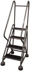 Cotterman - 42" 4 Step MasterStep Rolling Office Ladder - Assembled, 450 Lb Capacity, 36" Platform Height, 26" Base Width x 39" Base Depth, Rubber Matted - Industrial Tool & Supply