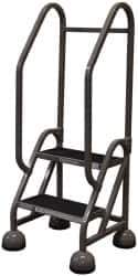Cotterman - 23" 2 Step MasterStep Rolling Office Ladder - Assembled, 450 Lb Capacity, 18" Platform Height, 22" Base Width x 26" Base Depth, Rubber Matted - Industrial Tool & Supply