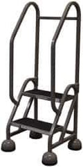 Cotterman - 23" 2 Step MasterStep Rolling Office Ladder - Assembled, 450 Lb Capacity, 18" Platform Height, 22" Base Width x 26" Base Depth, Rubber Matted - Industrial Tool & Supply